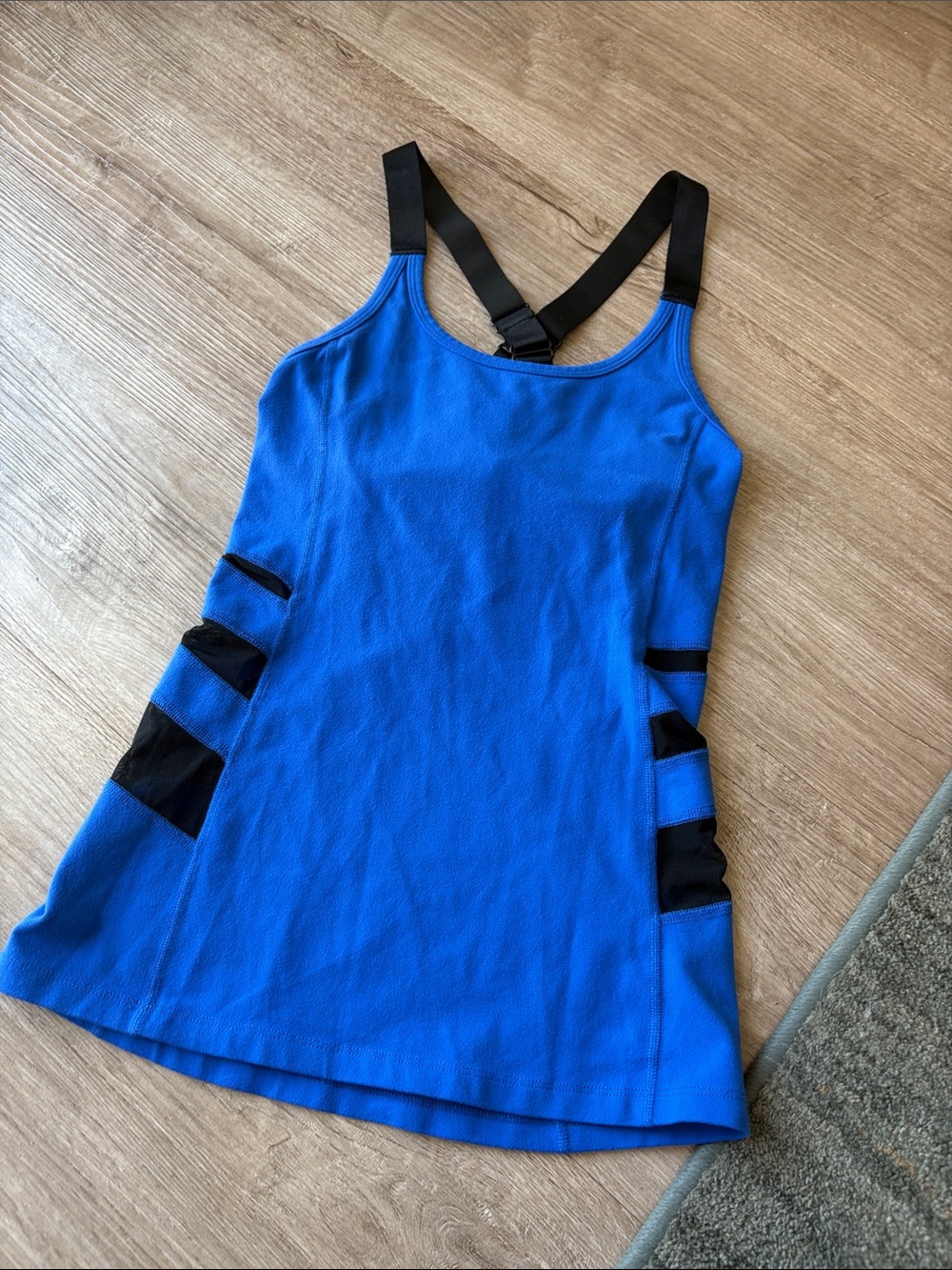 Beyond Yoga Cobalt Blue Tank Top with Black Straps